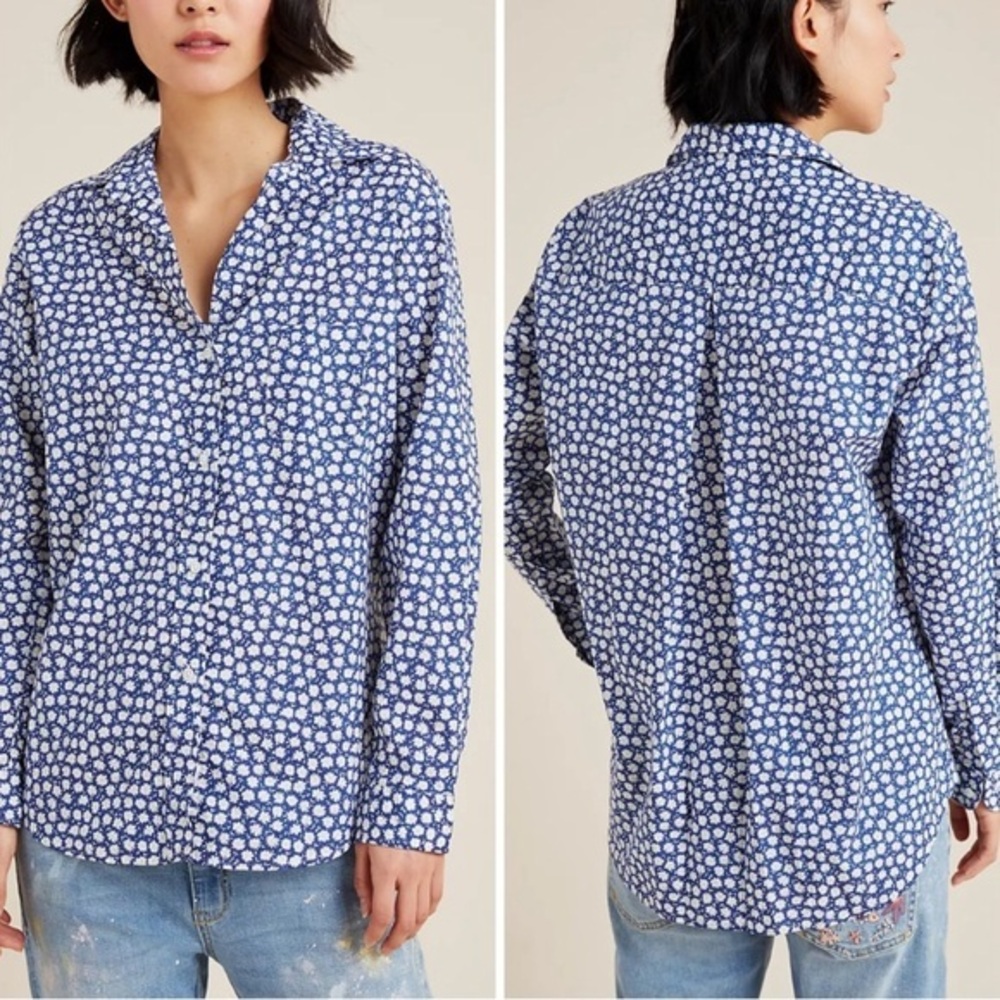 Grayson The Hero Daisies Buttondown Shirt in Blue Floral